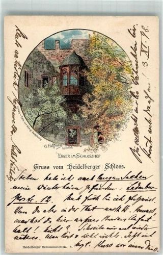 Heidelberg 1898 Wappen Schloßansichten Verlag Edm. von König Nr. 8