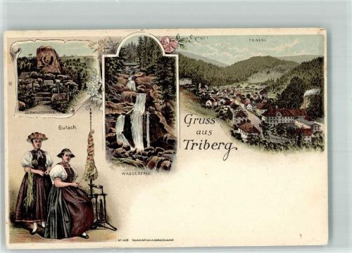 Triberg Tracht Gutacher Spinnerinnen Triberger Wasserfall Gerwigdenkmal