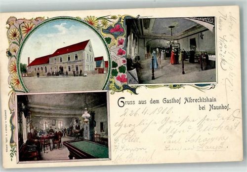 Neunhof 1901 Gasthaus Albrechtshain Billardzimmer Saal