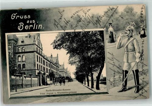 Tempelhof 1909 Garde-Kürassier-Kaserne Prinz August v. Württembergstraße Offizier
