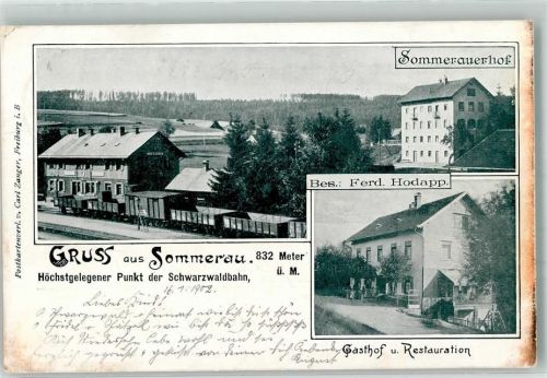 Sommerau 1902 Gasthaus Sommerauer Hof Bahnhof