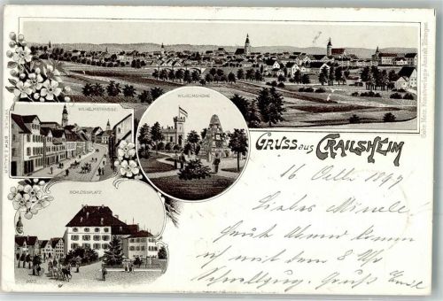 Crailsheim 1897 Wilhelmshöhe Wihelmstraße Schlossplatz