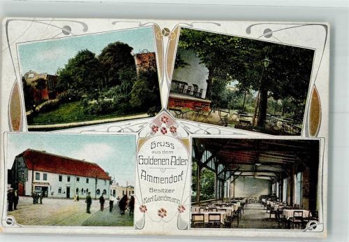 Ammendorf 1911 Gasthaus Goldener Anker Garten Speiseveranda