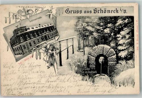 08261 O9655 Schöneck , Vogtl 1905 - Schützenhaus Stadtpark Sprudel Winter