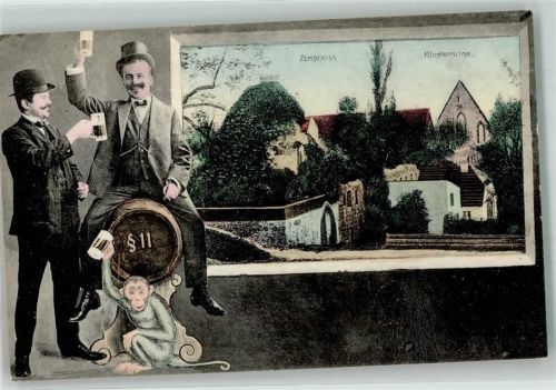 Zehdenick Klosterruinen Biertrinker Bierfaß Affe