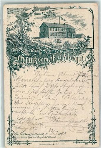 Feldberg 1893 Vorläufer Druck 1880-1889 , Lithographie