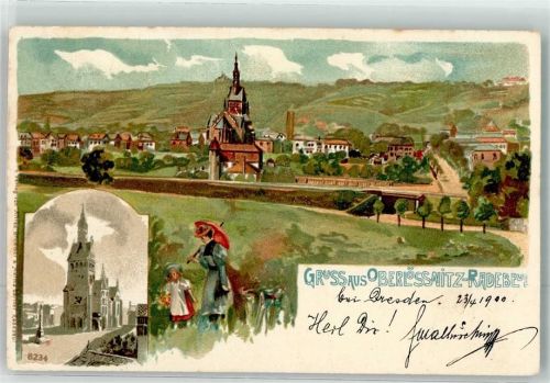 01445 O8122 Radebeul 1900 Künstlerkarte Friedenskirche