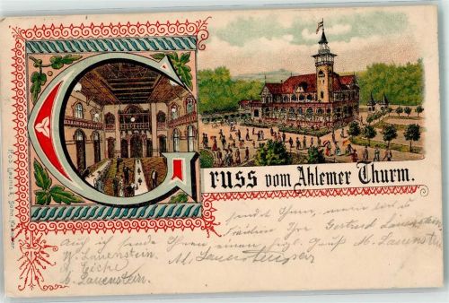 Ahlem 1898 Etablissement Ahlemer Turm Speisesaal