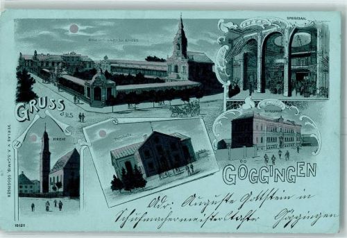 Göggingen 1898 Neue Orthopädische Anstalt Speisesaal Kirche Turnhalle Schulhaus