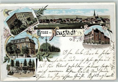 Neustadt 1899 Kaiserl. Postamt Ungerberg Schule Kgl. Amtsgericht