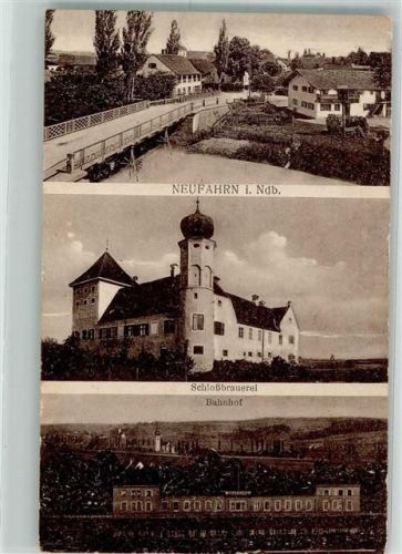 84088 W8301 Neufahrn , Niederbay 1918 - Bahnhof Schloßbrauerei Laaberbrücke