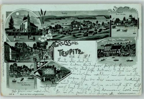 Teupitz 1899 Marktplatz Gasthaus Marwitz Gasthaus Mende Schloß