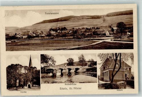 Erkeln Posthilfstelle Erkeln Kirche Nethebrücke Schule
