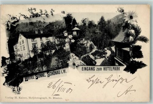 Schönau Hotel Sonne eingang zum Hotelpark