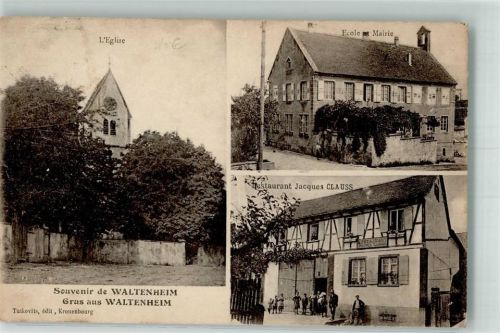 Waltenheim 1929 Kirche Rathaus Schule Gasthaus Clauss