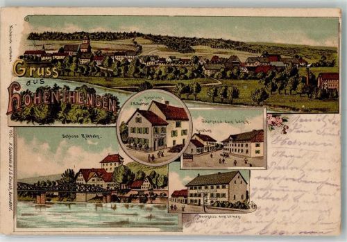 Hohentengen 1902 Schloß Rötteln Gasthaus zum Lamm Gasthaus zum Löwen Handlung Sutter