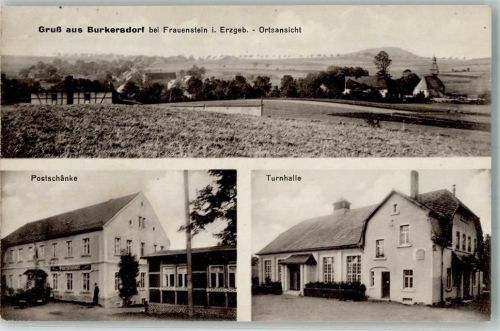 Burkersdorf, Erzgeb Gasthaus Postschenke Turnhalle