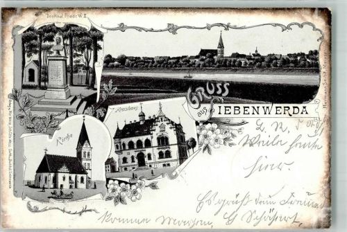 Bad Liebenwerda 1900 Denkmal Friedrich W. III. Kirche Kreishaus