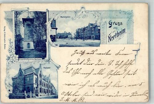 Northeim 1899 Aussichtsturm Postamt Marktplatz