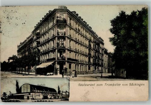 79713 W7880 Bad Säckingen 1910 Foto AK Gasthaus zum Trompeter Festhalle