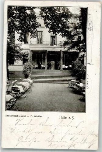 Halle 1904 Saalschloßbrauerei Winkler Gartenwirtschaft