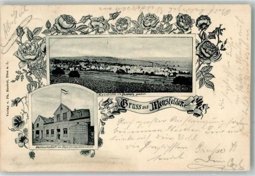 Mensfelden 1900 Gasthaus Friedr. Schelmann Rosenstrauch