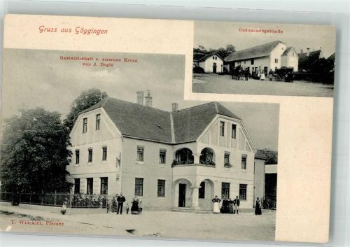 Göggingen 1906 Gasthaus zum Eisernen Kreuz Ökonomiegebäude