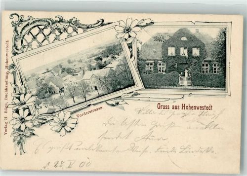 Hohenwestedt 1900 Vorderstraße Villa Bahnpost Neumünster
