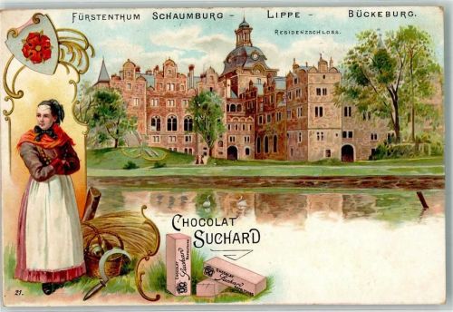 Bückeburg Residenzschloß Volkstracht Wappen Suchard-Chocolaten-Werbung