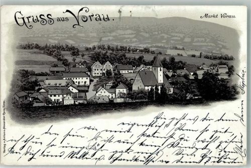 Vorau 1898 Lithographie Kirche