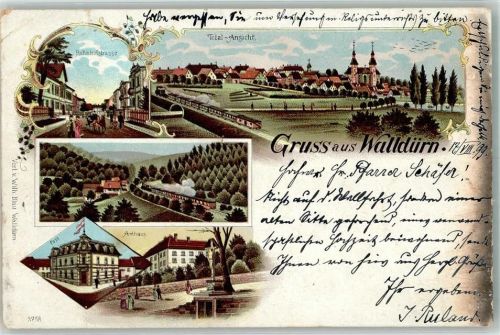 Walldürn 1899 Amthaus Bahnhofstraße Post