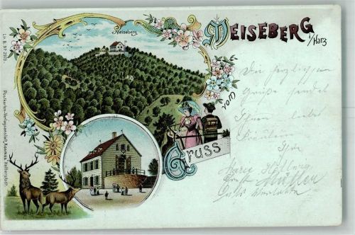 Ballenstedt 1903 Meiseberg Selketal Hirsche Aussichtplatz Gasthaus
