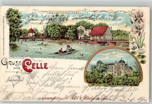 Celle 1899 Schwanen- und Gondelteich Celler-Schloß