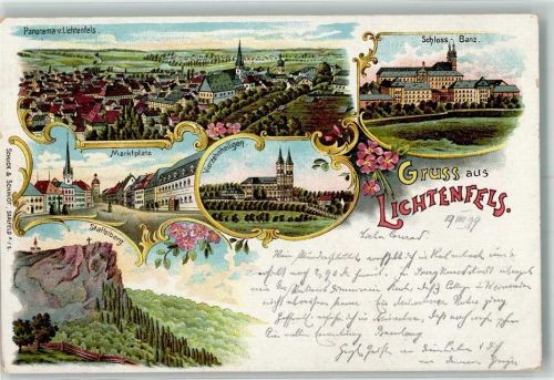 Lichtenfels 1899 Staffelberg Marktplatz Vierzehnheiligen Schloß Benz