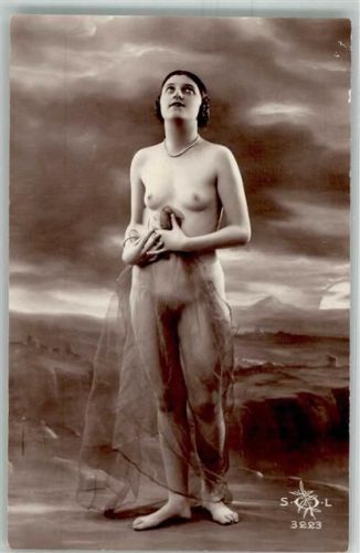 Verlag SOL 3223 Nackte Frau mit Tüll FKK 1910 Foto AK