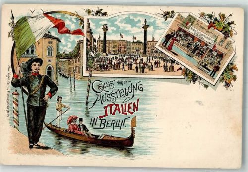 Treptow Ausstellung in Berlin Italien Gondoliere Gondeln Markusplatz