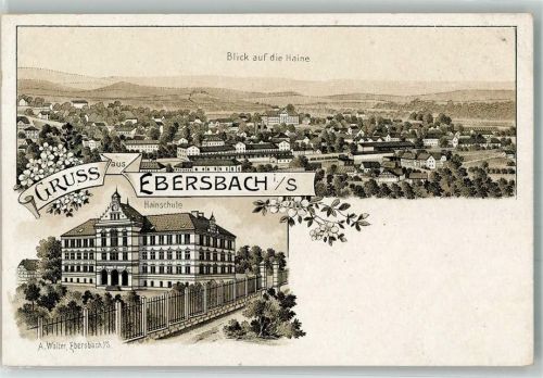 Ebersbach Verläufer Druck 1890 - 95 Hainschule