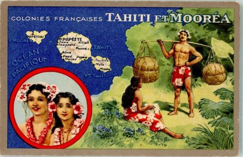 Moorea KEINE AK Tracht Informationskarte