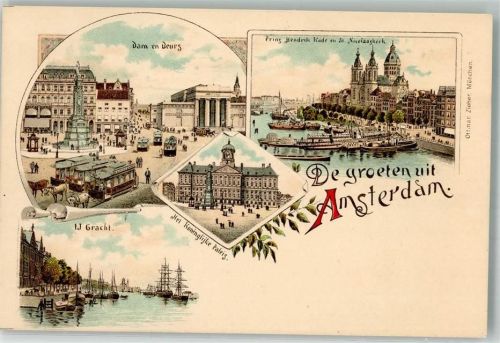 Amsterdam Pferdestraßenbahn Schloss Gracht Prinz Hendrik Kade Nicolaskirche