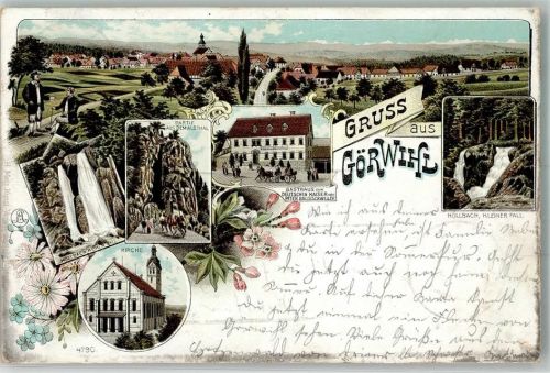Görwihl 1897 Gasthaus zum Deutschen Kaiser Höllbach Hoher Fall Höllbach Kleiner Fall