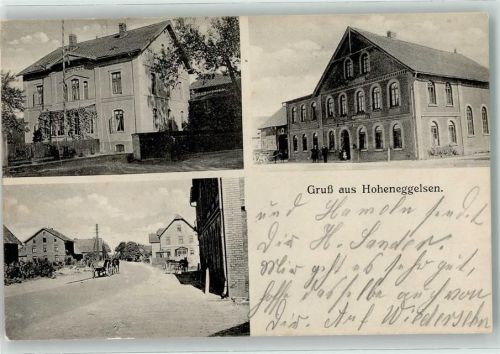 31185 W3201 Hoheneggelsen 1915 - Dorfstraße Fuhrwerke