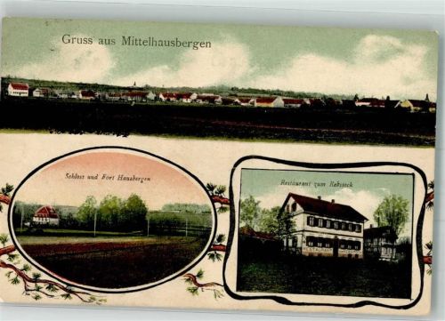 Mittelhausbergen 1909 Schloss Hausbergen Gasthaus zum Rebstock