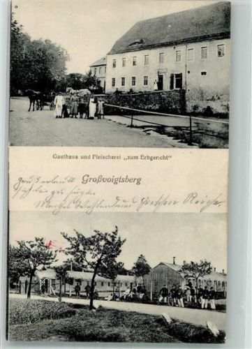 Großvoigtsberg 1917 Gasthaus-Metzgerei zum Erbgericht Militär- Baracken