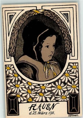 Plauen 1911 Margaretentag sign. Söllner AK