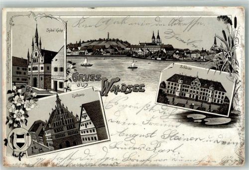 Bad Waldsee 1899 Stadtwappen Rathaus Schloss Spital-Kirche