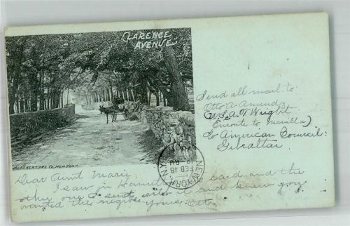 Gibraltar Foto AK Esel- Karren Clarence Avenue Ort handschriftlich