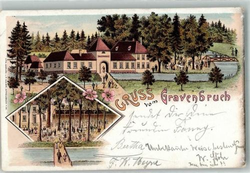 Gravenbruch 1898 Gasthaus zu Gravenbruch Gartenwirtschaft