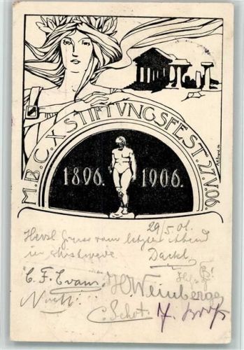 Mittweida Stiftungsfest 27. Mai 1906 Ort lt. Stempel