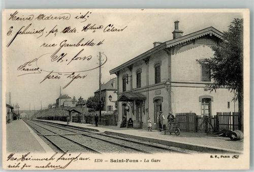 69190 Saint-Fons 1906 Foto AK Bahnhof