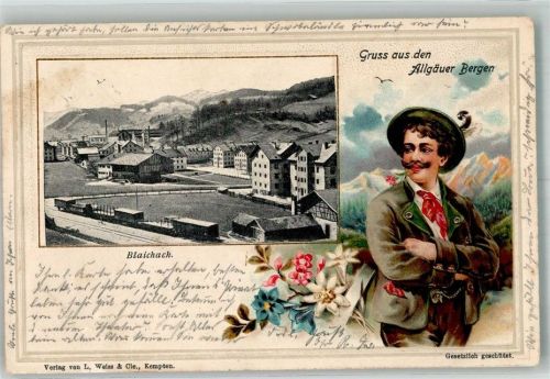 Blaibach 1903 Blaibach Güterwaggons Trachtenbursche Passepartout